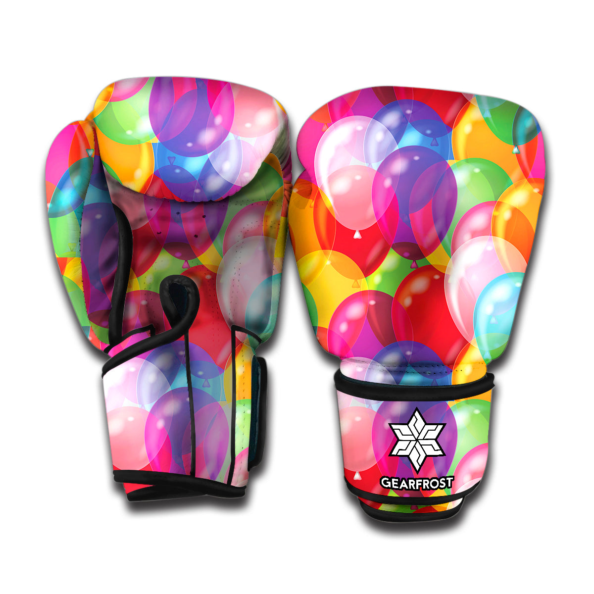 Colorful Balloon Pattern Print Boxing Gloves