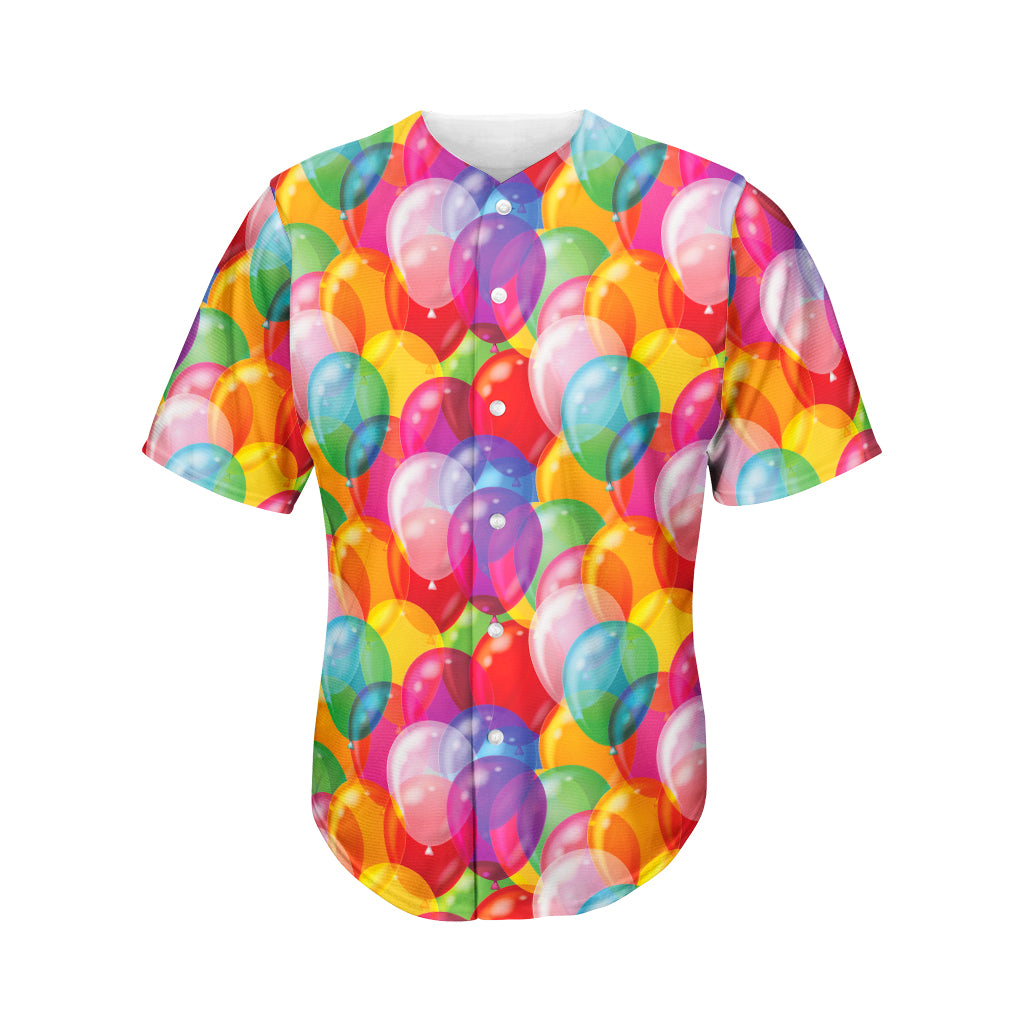 Colorful Balloon Pattern Print Men's Baseball Jersey