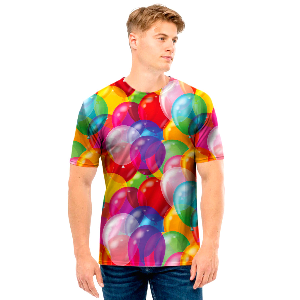 Colorful Balloon Pattern Print Men's T-Shirt