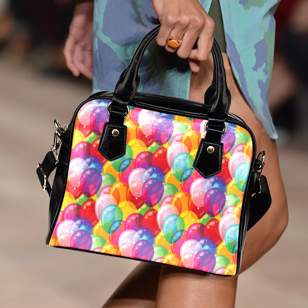 Colorful Balloon Pattern Print Shoulder Handbag