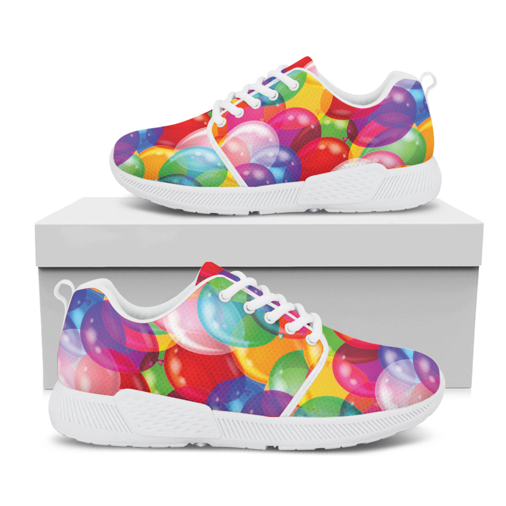 Colorful Balloon Pattern Print White Athletic Shoes