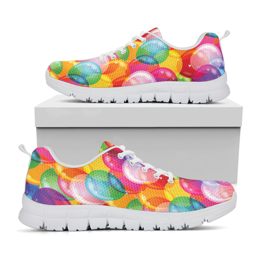 Colorful Balloon Pattern Print White Sneakers