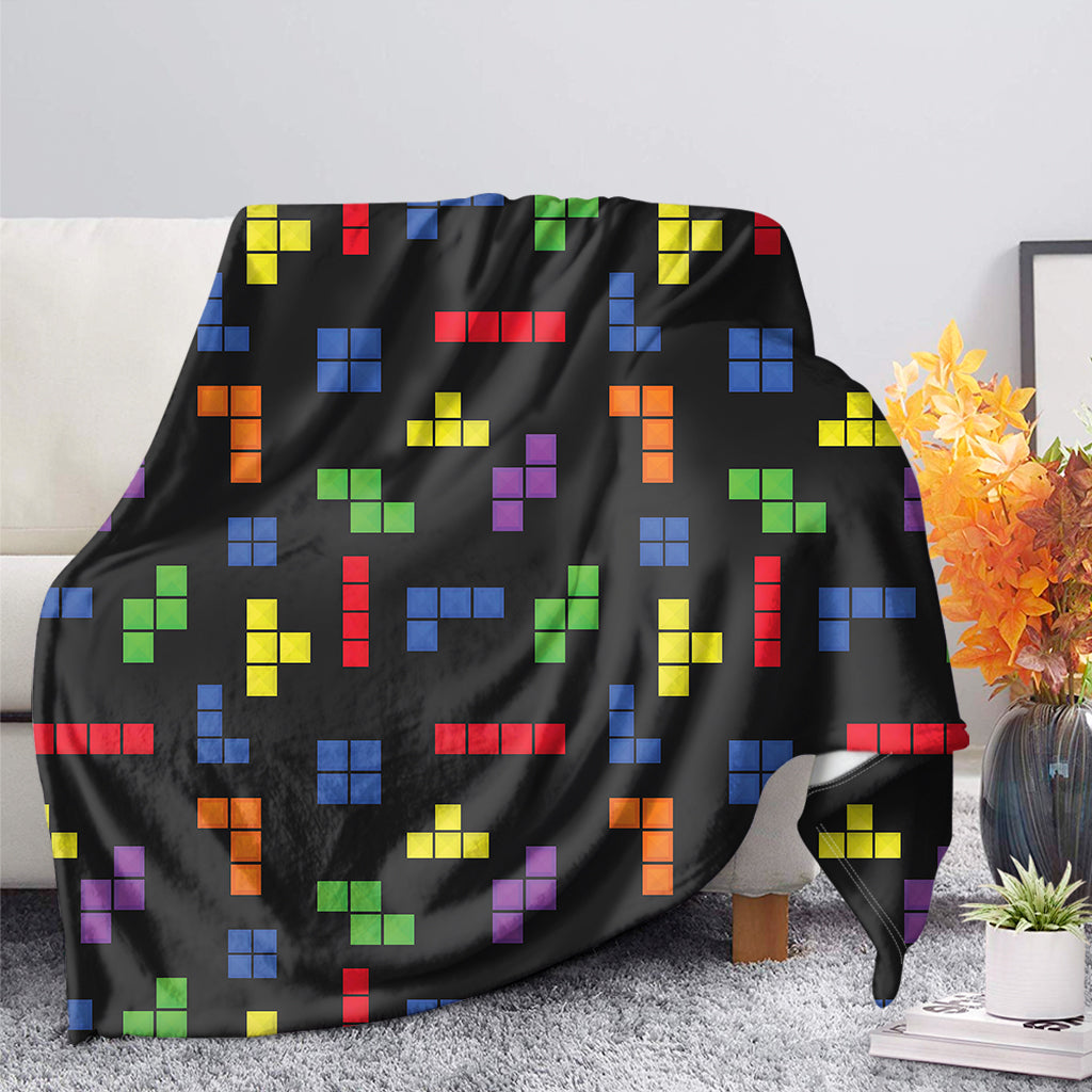 Colorful Block Puzzle Game Pattern Print Blanket