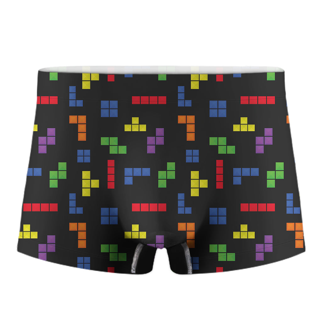 Colorful Block Puzzle Game Pattern Print Men's Boxer Briefs