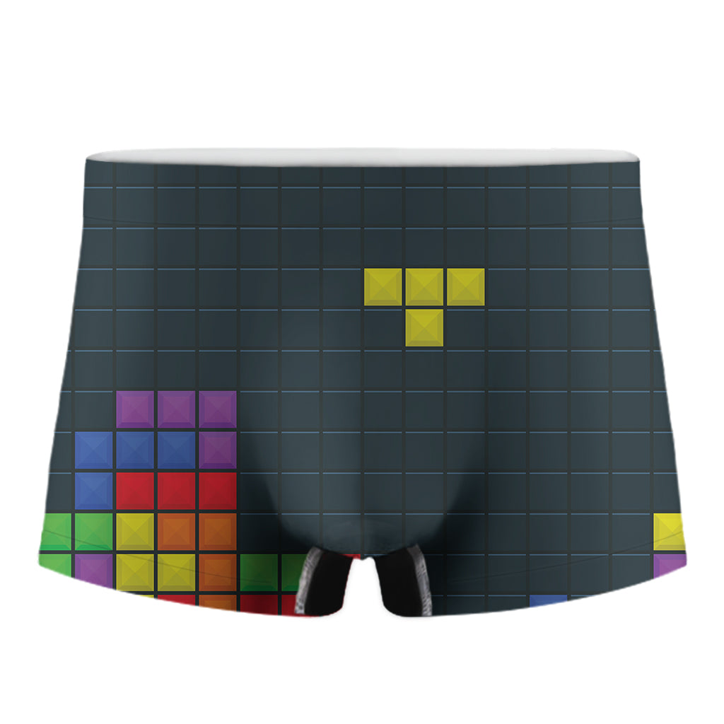 Colorful Block Puzzle Video Game Print Men's Boxer Briefs