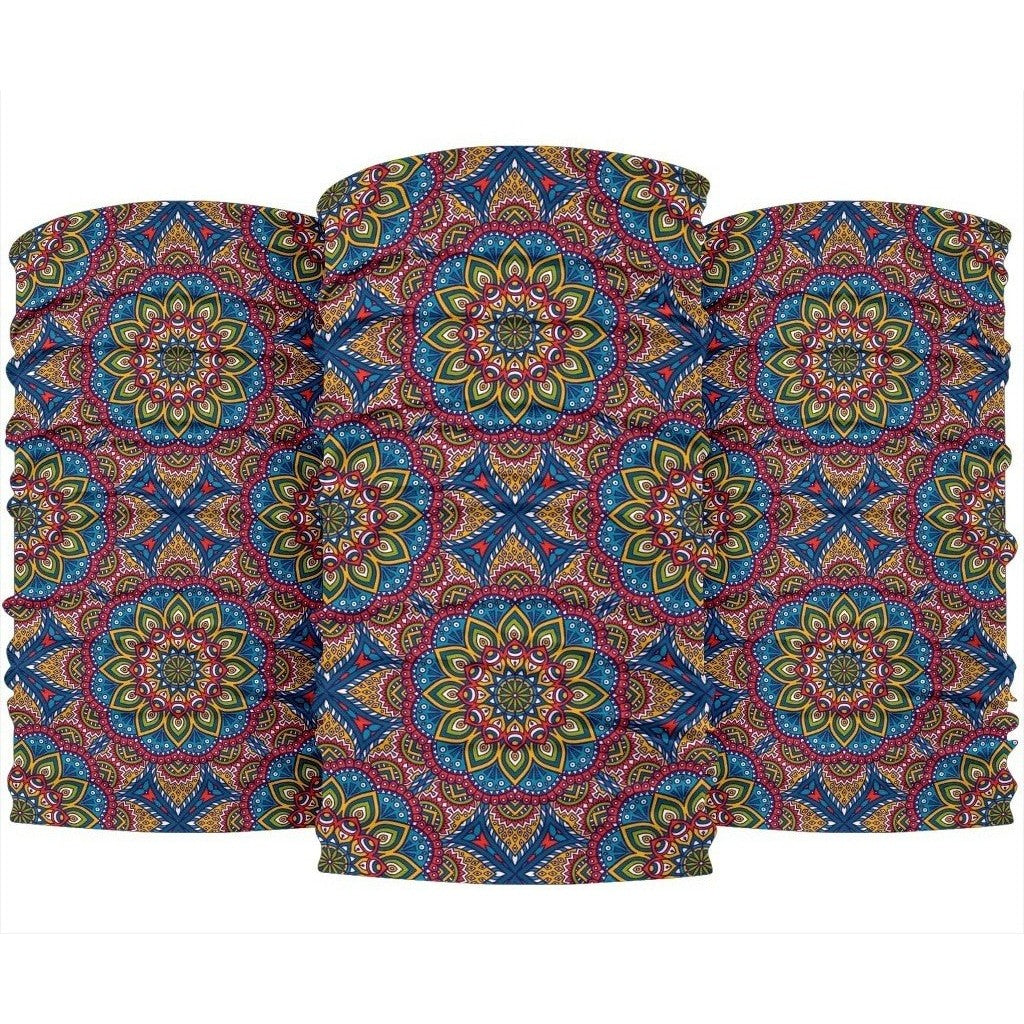 Colorful Bohemian Mandala Pattern Print 3-Pack Bandanas