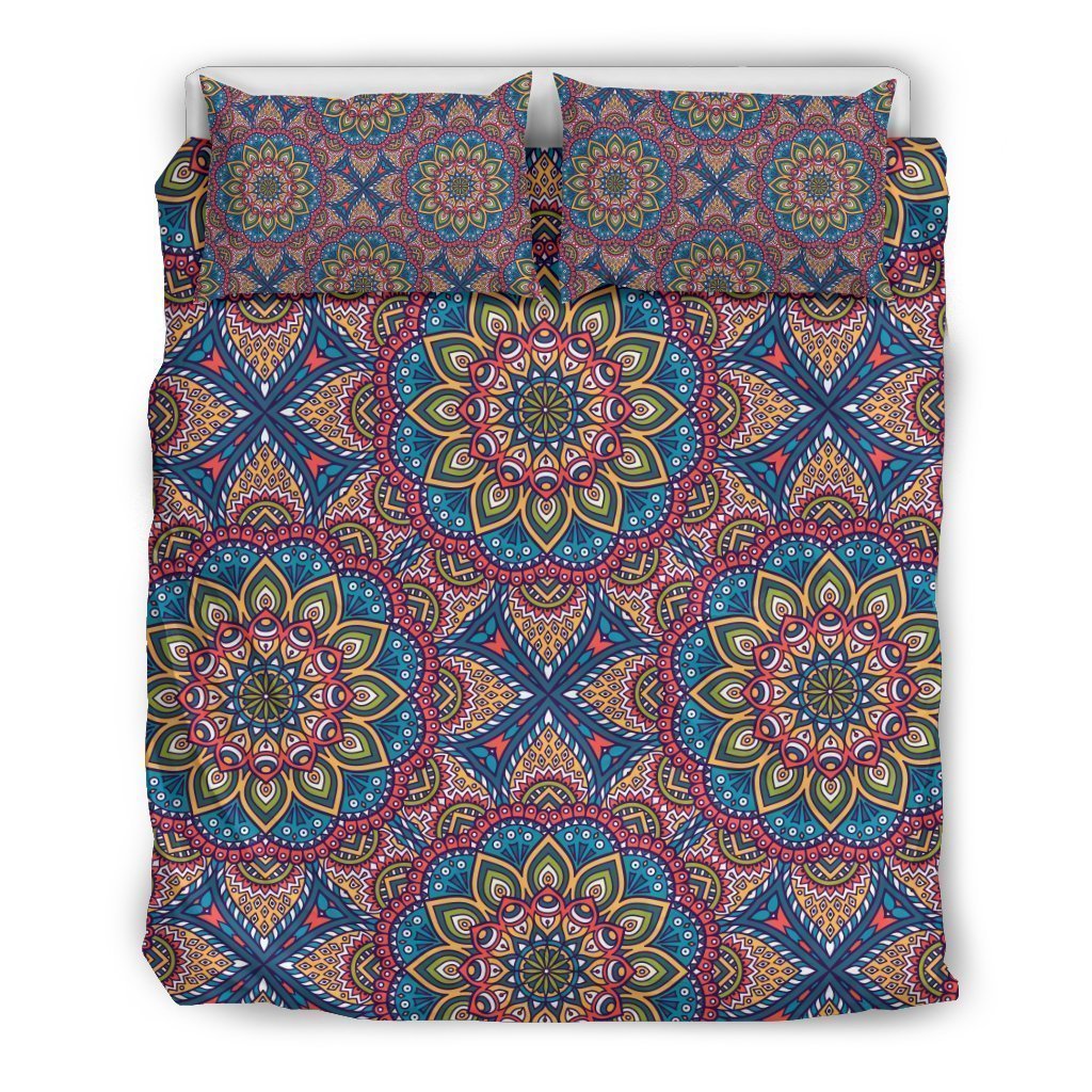 Colorful Bohemian Mandala Pattern Print Duvet Cover Bedding Set