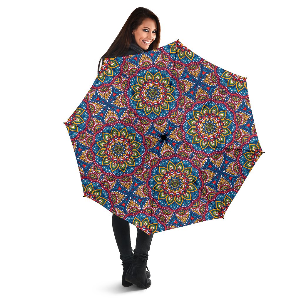 Colorful Bohemian Mandala Pattern Print Foldable Umbrella