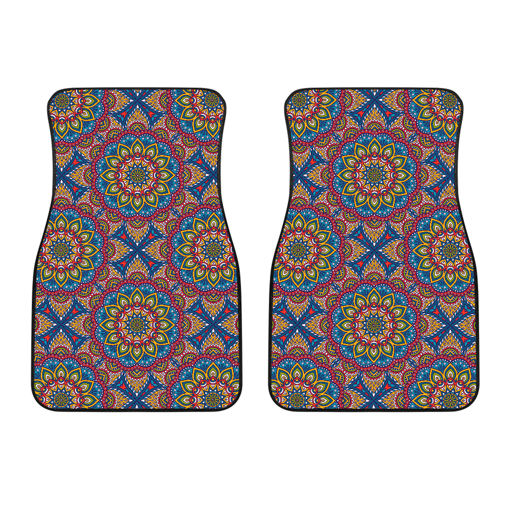 Colorful Bohemian Mandala Pattern Print Front Car Floor Mats