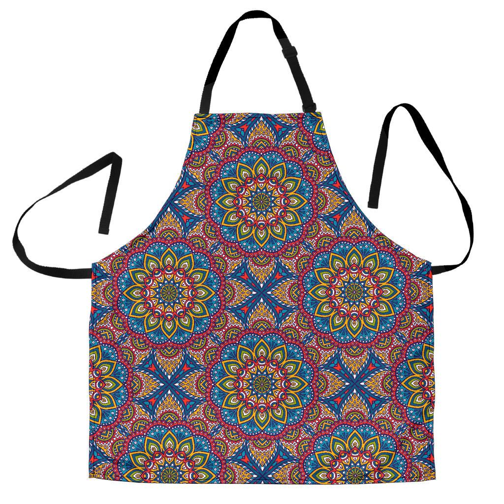 Colorful Bohemian Mandala Pattern Print Men's Apron