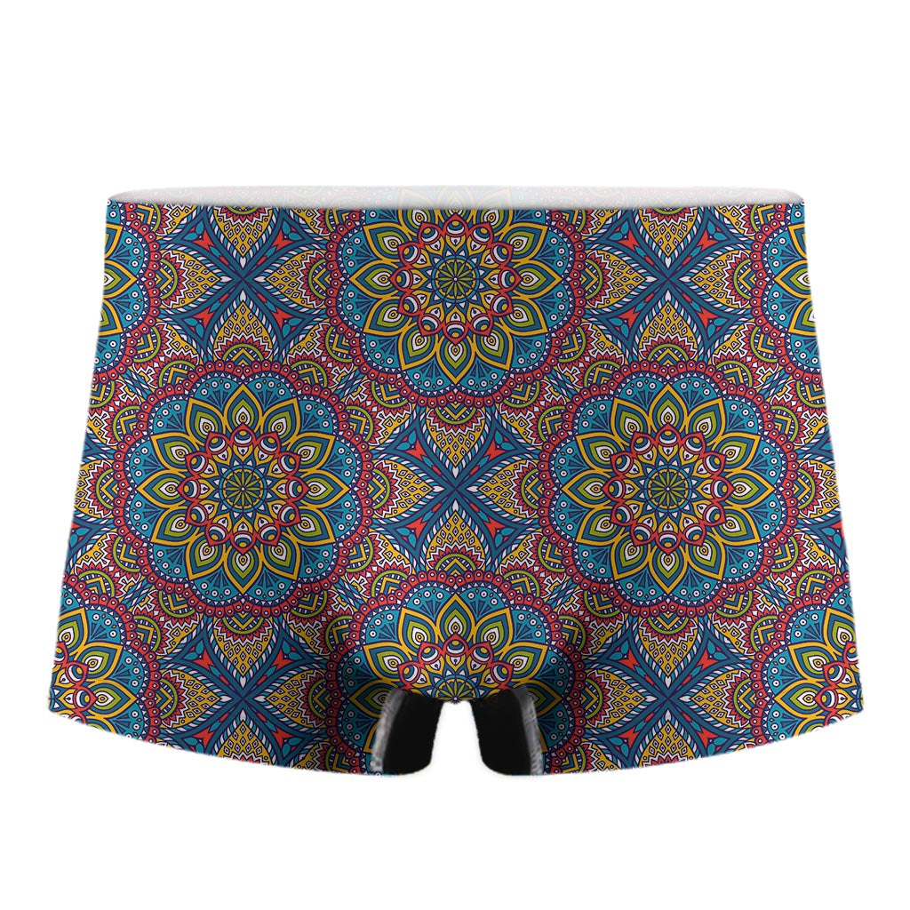 Colorful Bohemian Mandala Pattern Print Men's Boxer Briefs