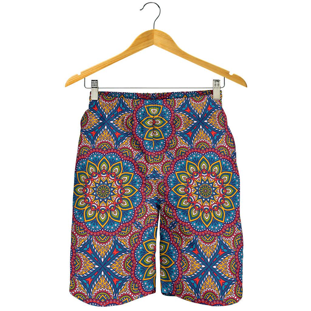 Colorful Bohemian Mandala Pattern Print Men's Shorts