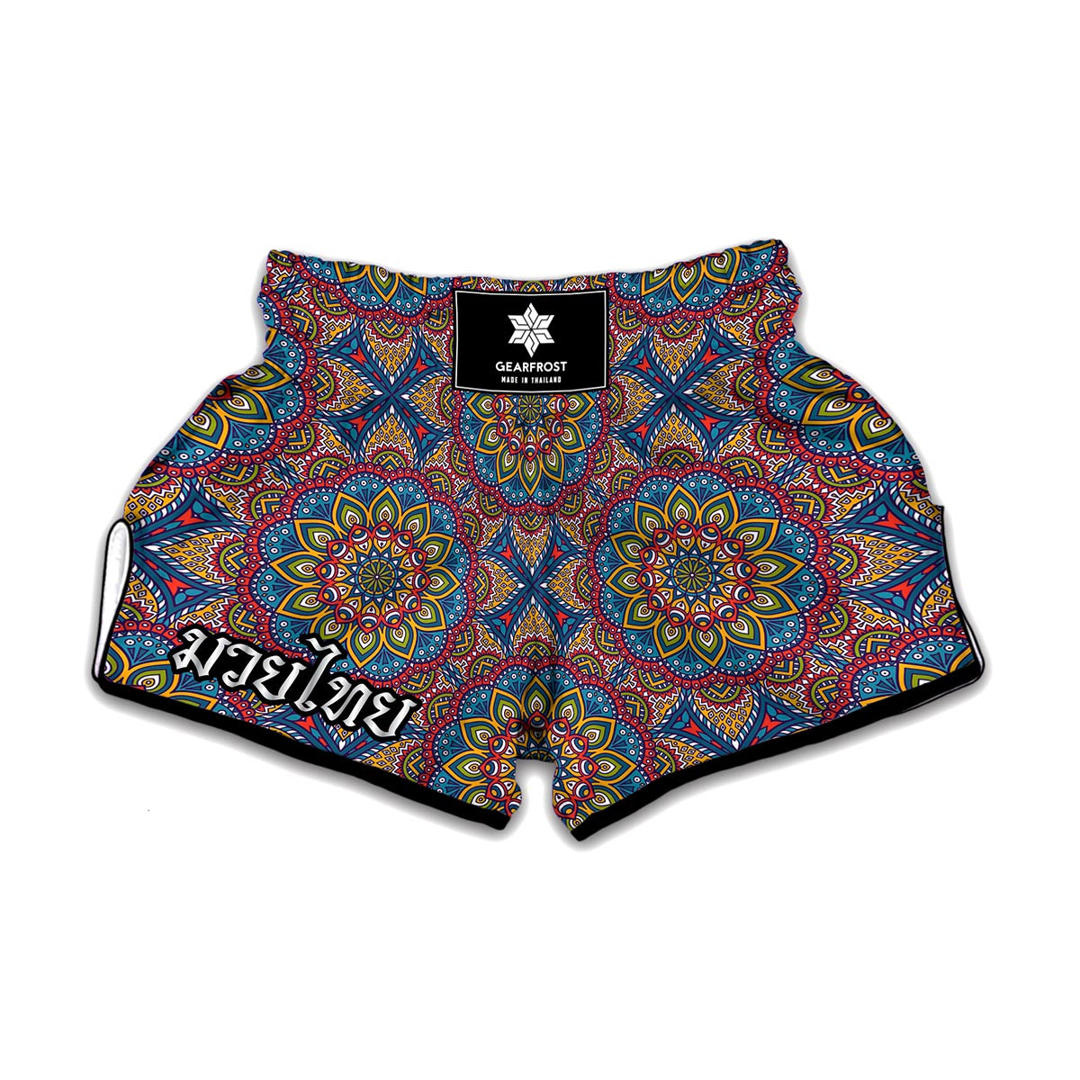 Colorful Bohemian Mandala Pattern Print Muay Thai Boxing Shorts