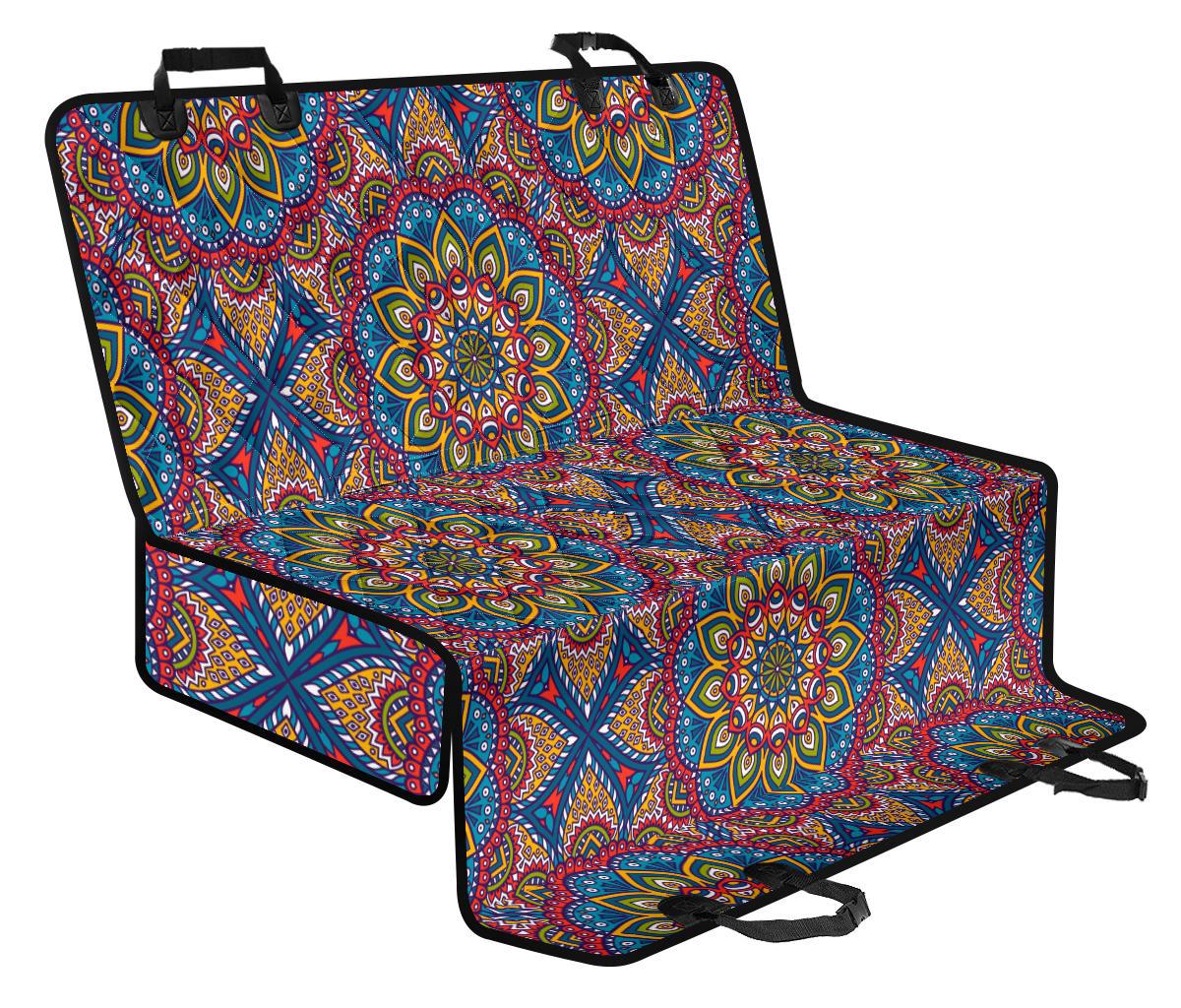 Colorful Bohemian Mandala Pattern Print Pet Car Back Seat Cover