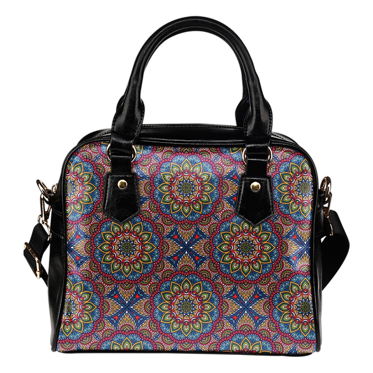 Colorful Bohemian Mandala Pattern Print Shoulder Handbag