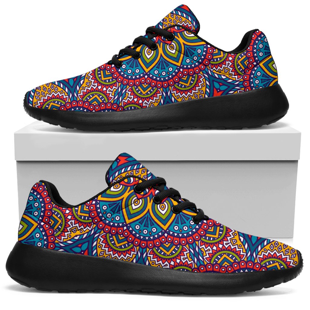 Colorful Bohemian Mandala Pattern Print Sport Sneakers