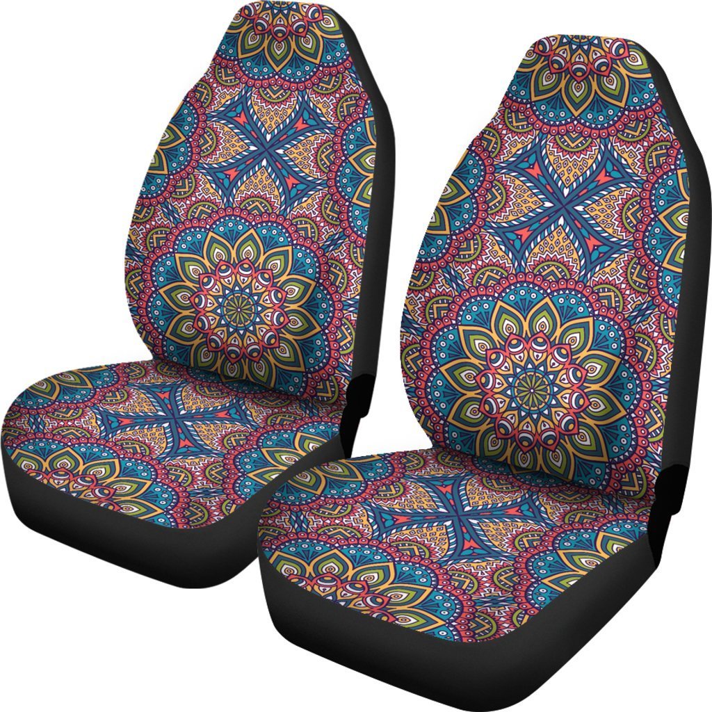 Colorful Bohemian Mandala Pattern Print Universal Fit Car Seat Covers