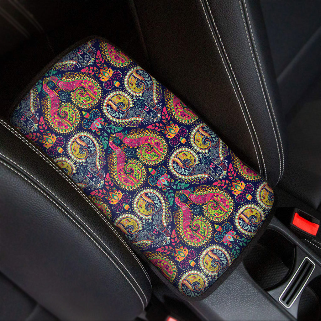 Colorful Boho Paisley Pattern Print Car Center Console Cover