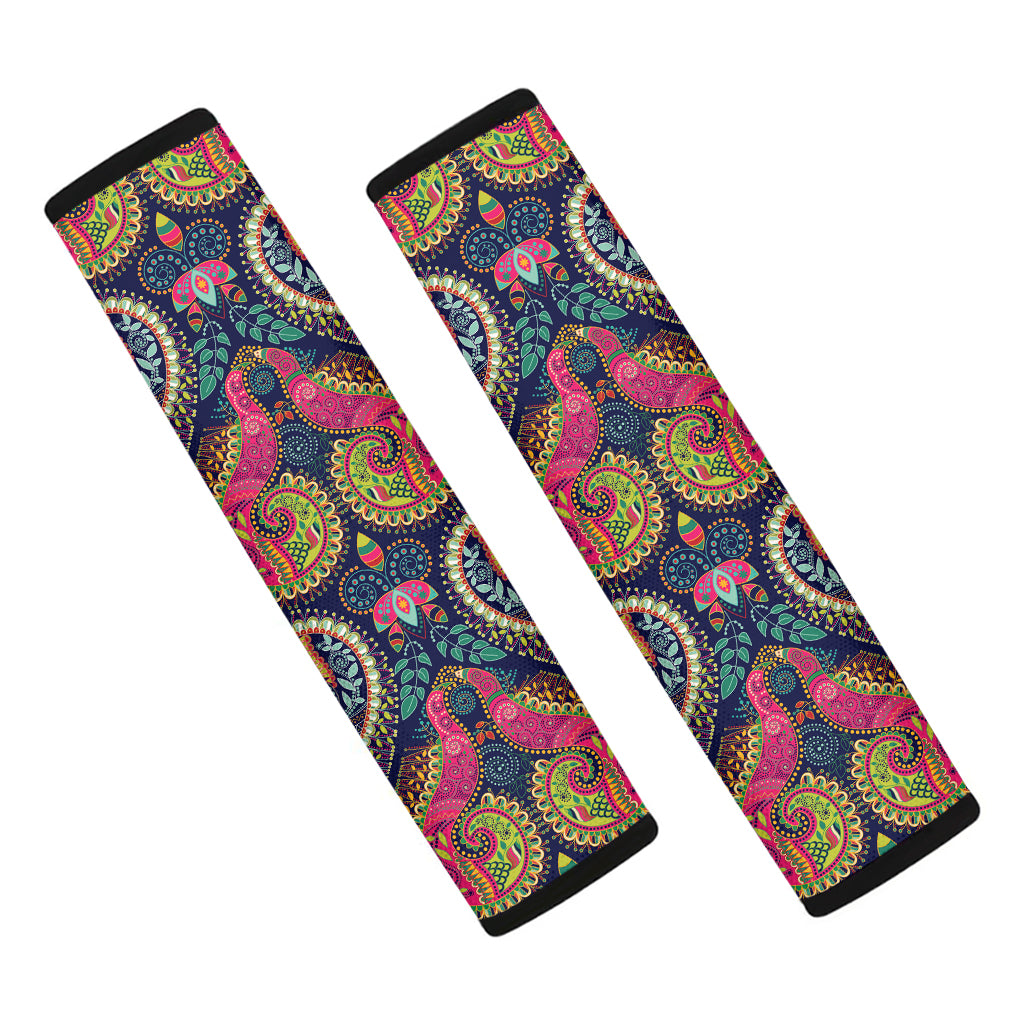 Colorful Boho Paisley Pattern Print Car Seat Belt Covers