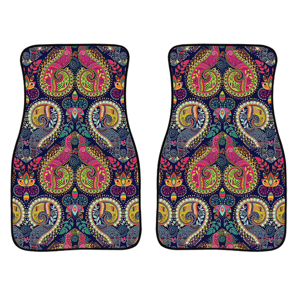 Colorful Boho Paisley Pattern Print Front Car Floor Mats