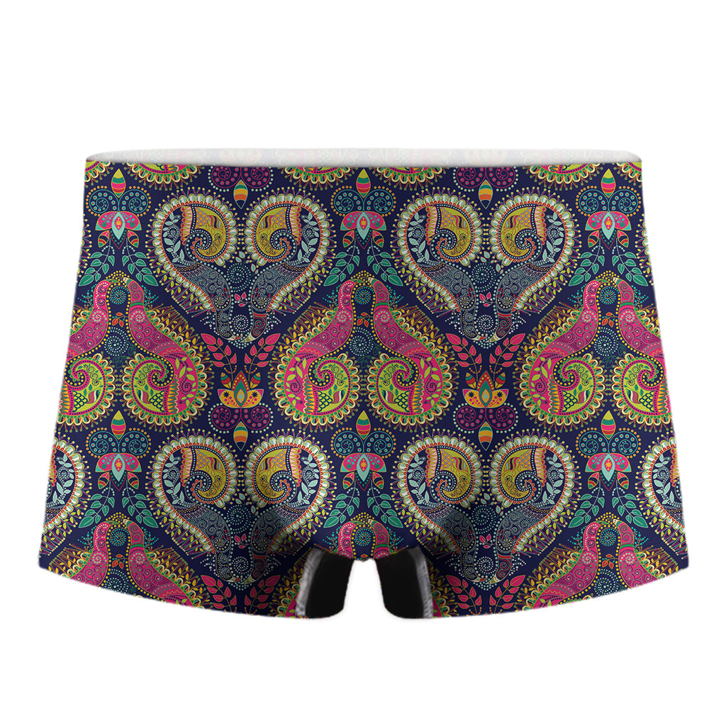 Colorful Boho Paisley Pattern Print Men's Boxer Briefs