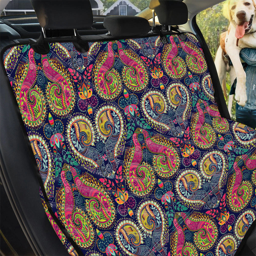 Colorful Boho Paisley Pattern Print Pet Car Back Seat Cover