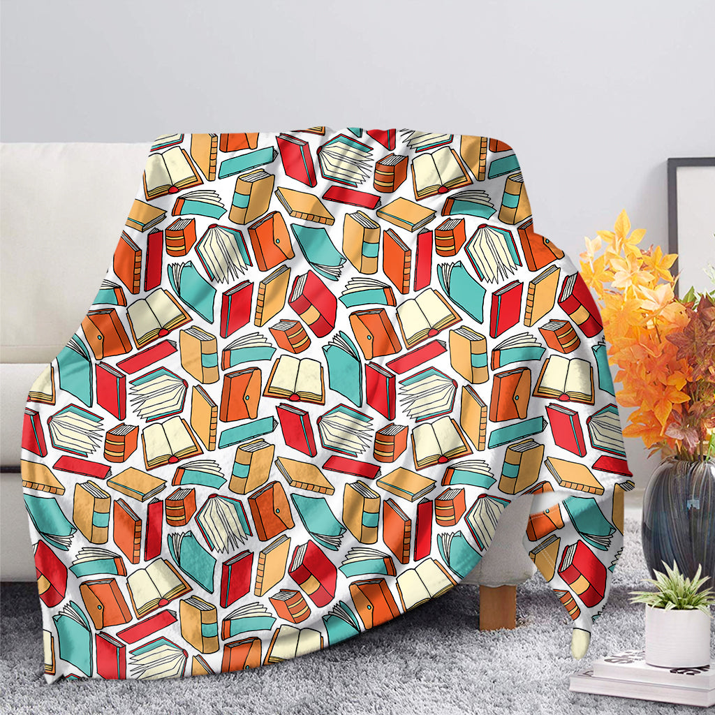 Colorful Books Pattern Print Blanket