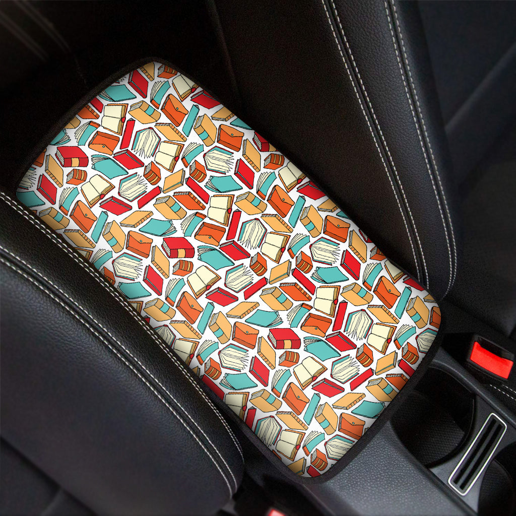 Colorful Books Pattern Print Car Center Console Cover