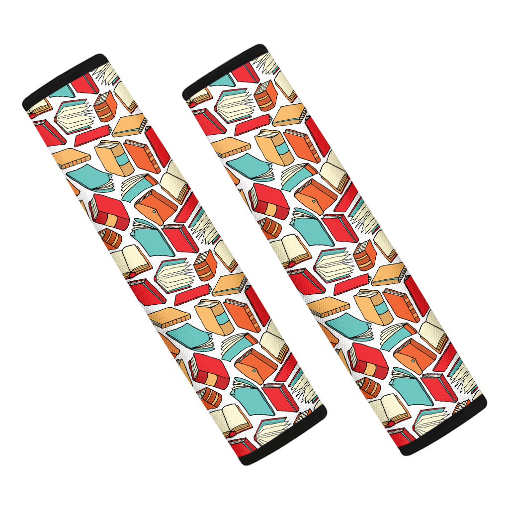 Colorful Books Pattern Print Car Seat Belt Covers