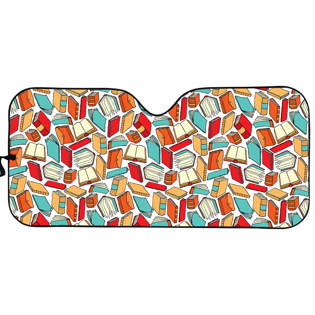 Colorful Books Pattern Print Car Sun Shade