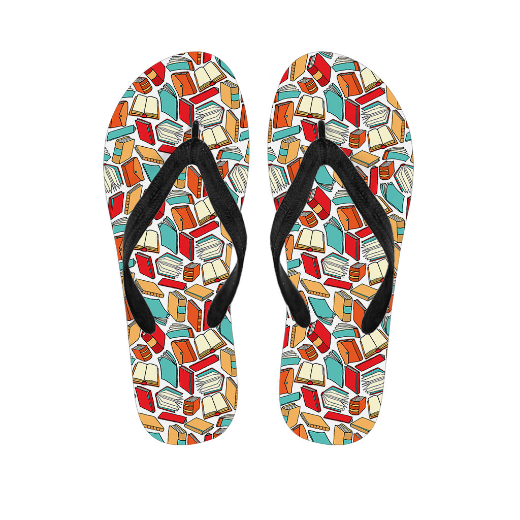 Colorful Books Pattern Print Flip Flops