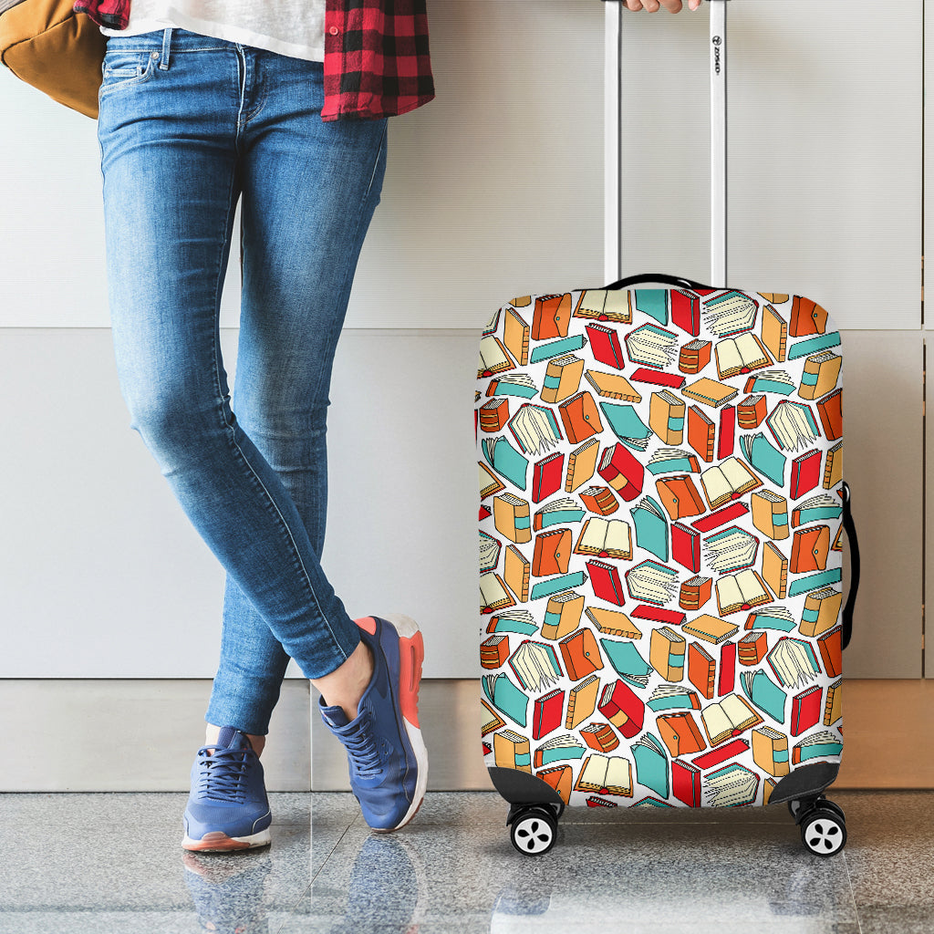 Colorful Books Pattern Print Luggage Cover