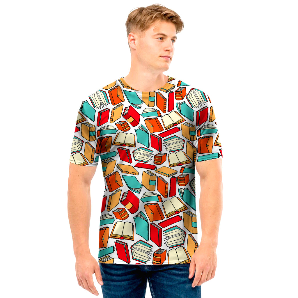 Colorful Books Pattern Print Men's T-Shirt