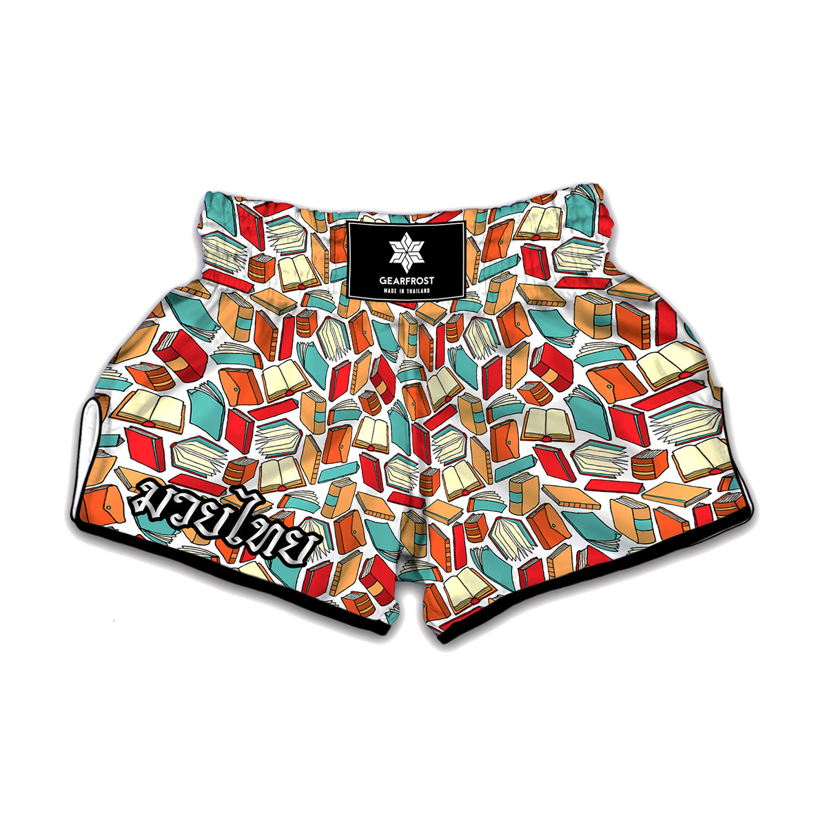 Colorful Books Pattern Print Muay Thai Boxing Shorts