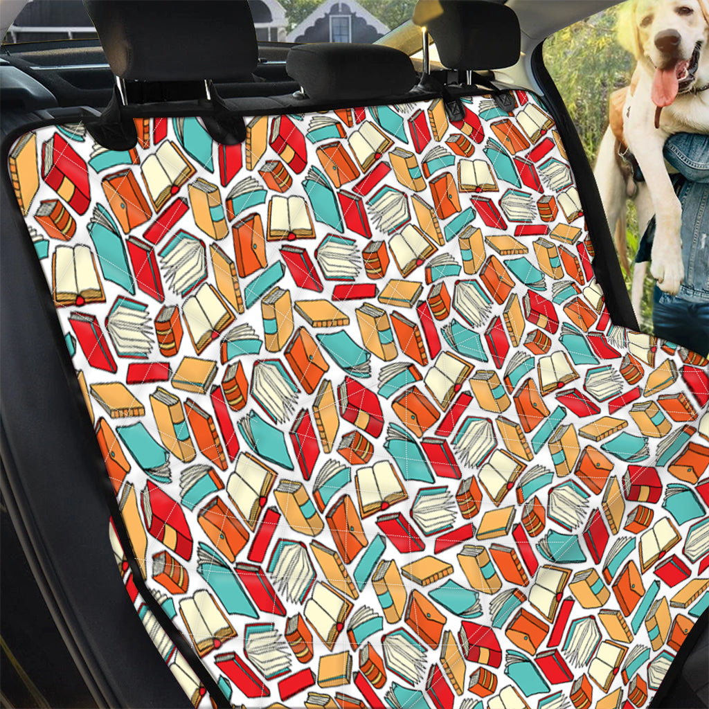 Colorful Books Pattern Print Pet Car Back Seat Cover