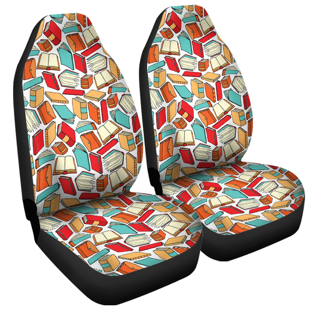 Colorful Books Pattern Print Universal Fit Car Seat Covers