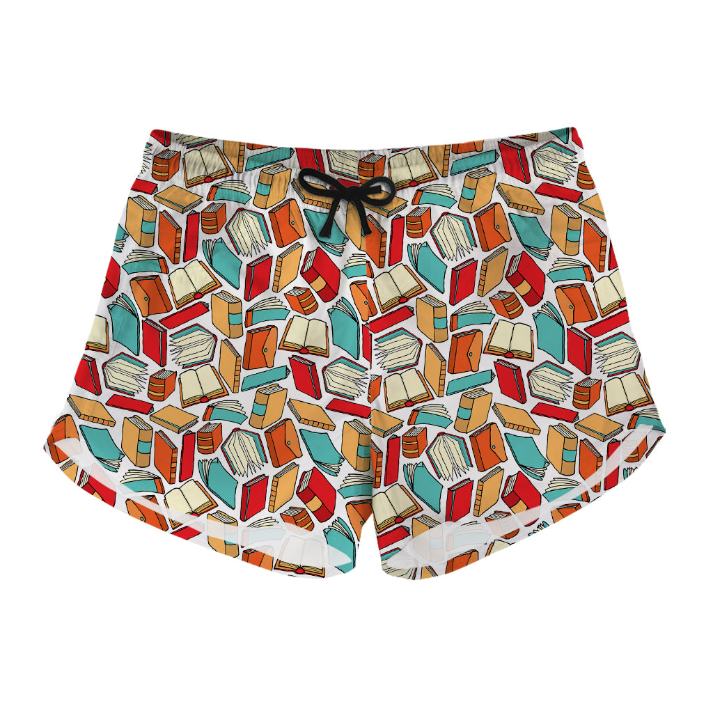 Colorful Books Pattern Print Women's Shorts