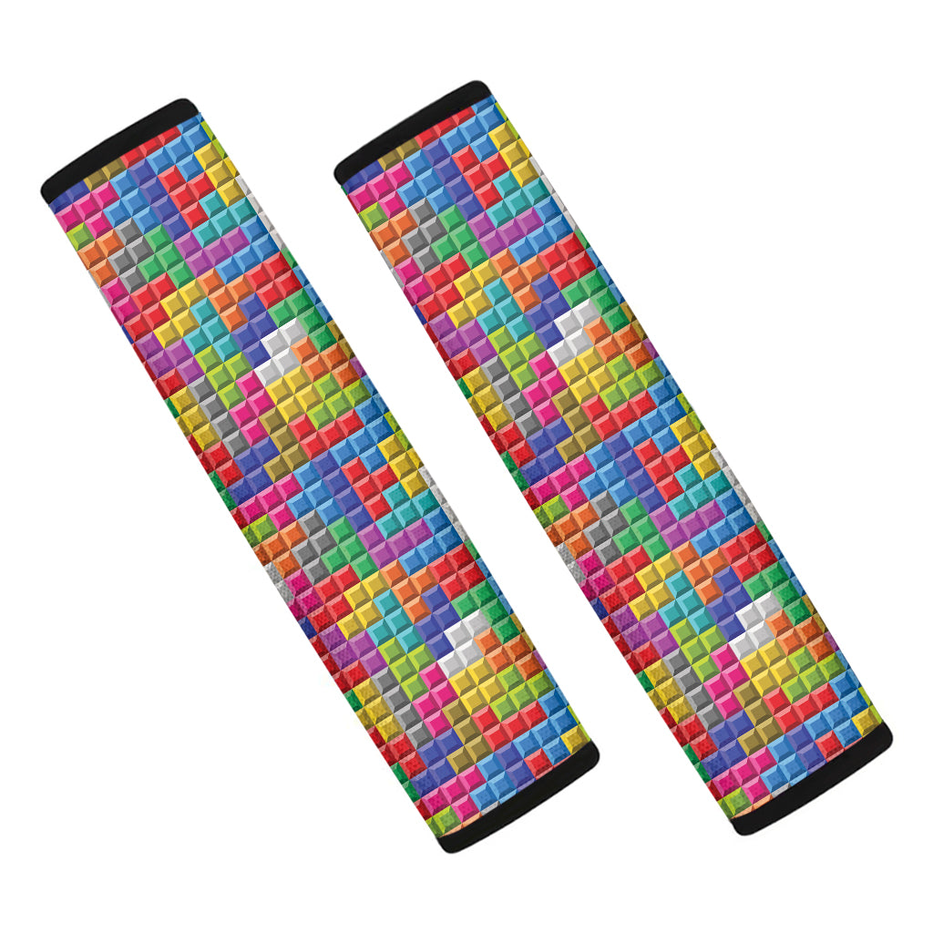 Colorful Brick Puzzle Game Pattern Print Car Seat Belt Covers