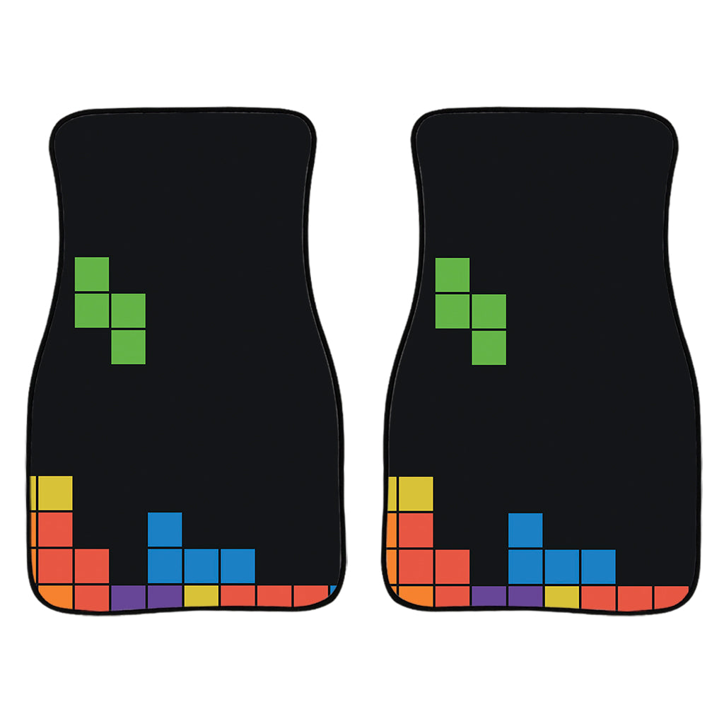 Colorful Brick Puzzle Video Game Print Front Car Floor Mats