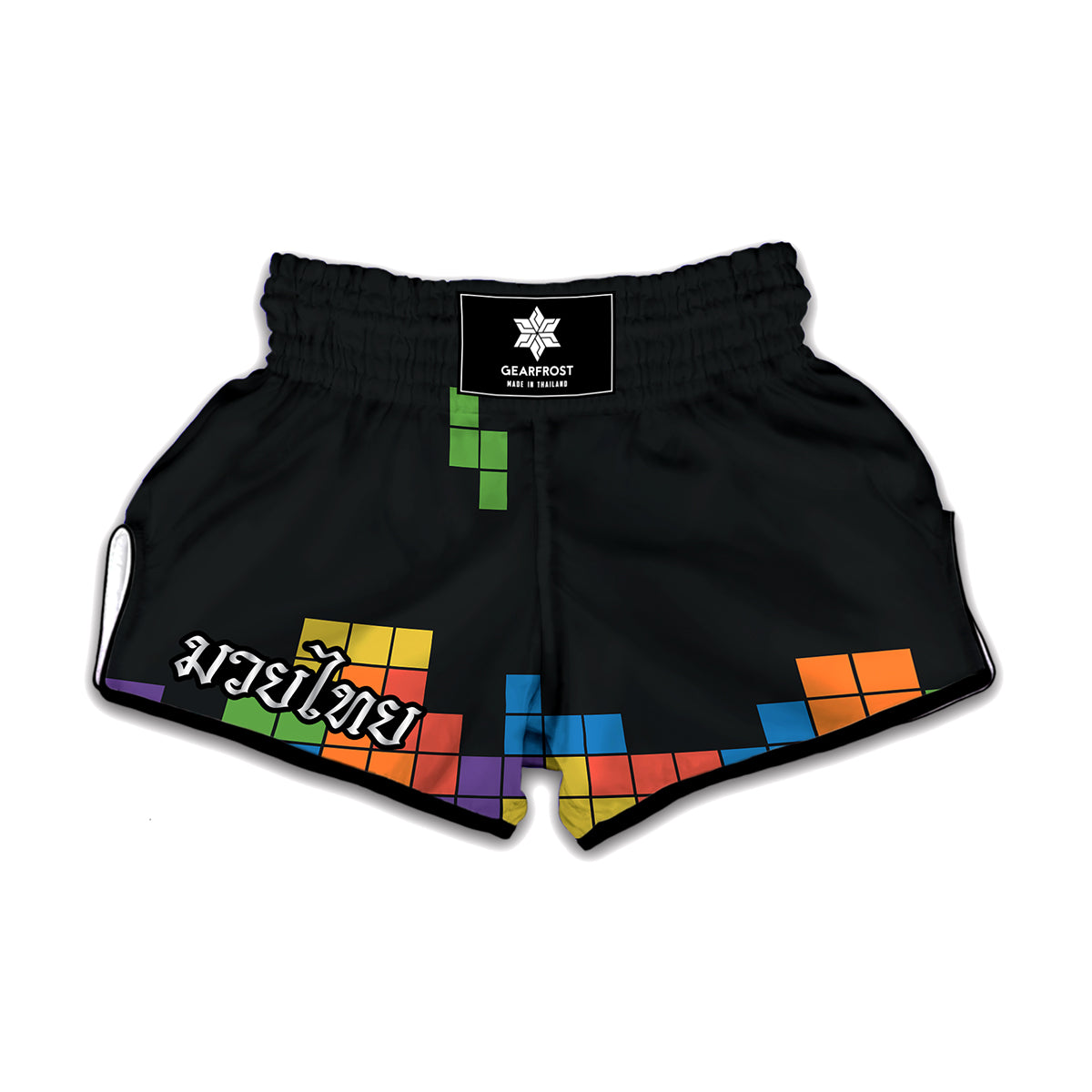 Colorful Brick Puzzle Video Game Print Muay Thai Boxing Shorts