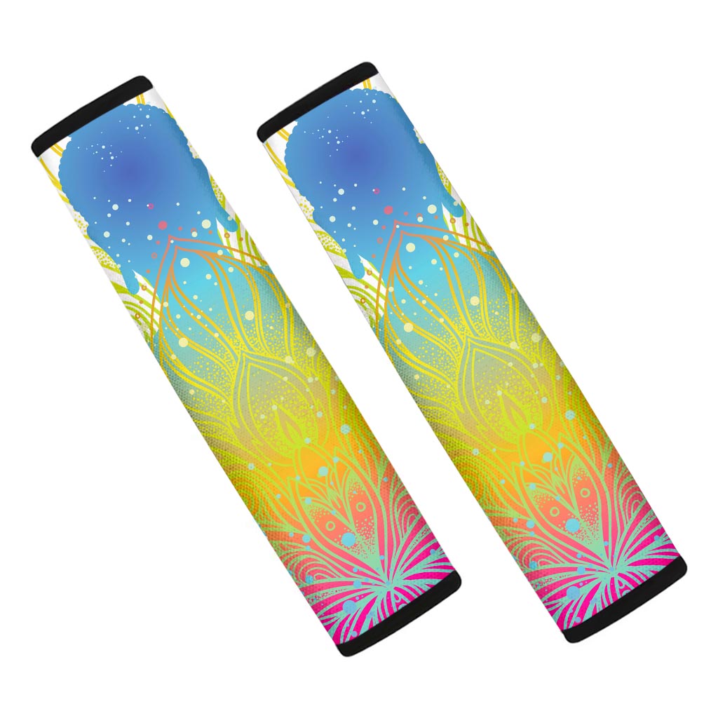 Colorful Buddha Lotus Print Car Seat Belt Covers