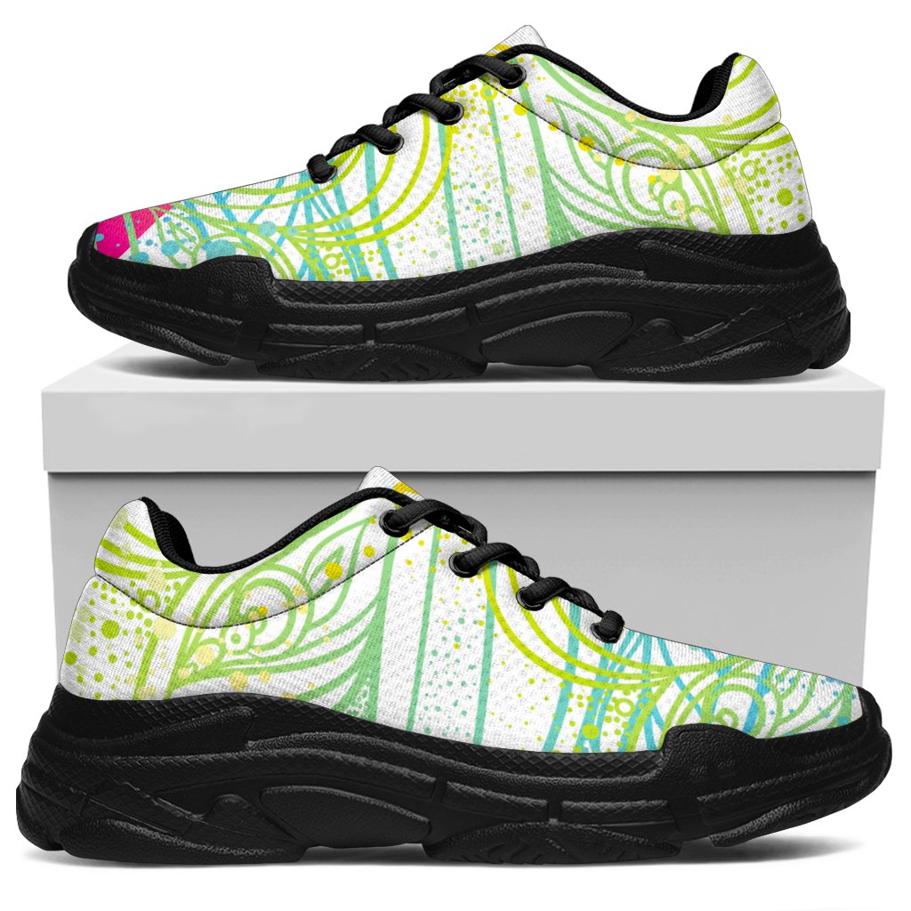 Colorful Buddha Lotus Print Chunky Sneakers