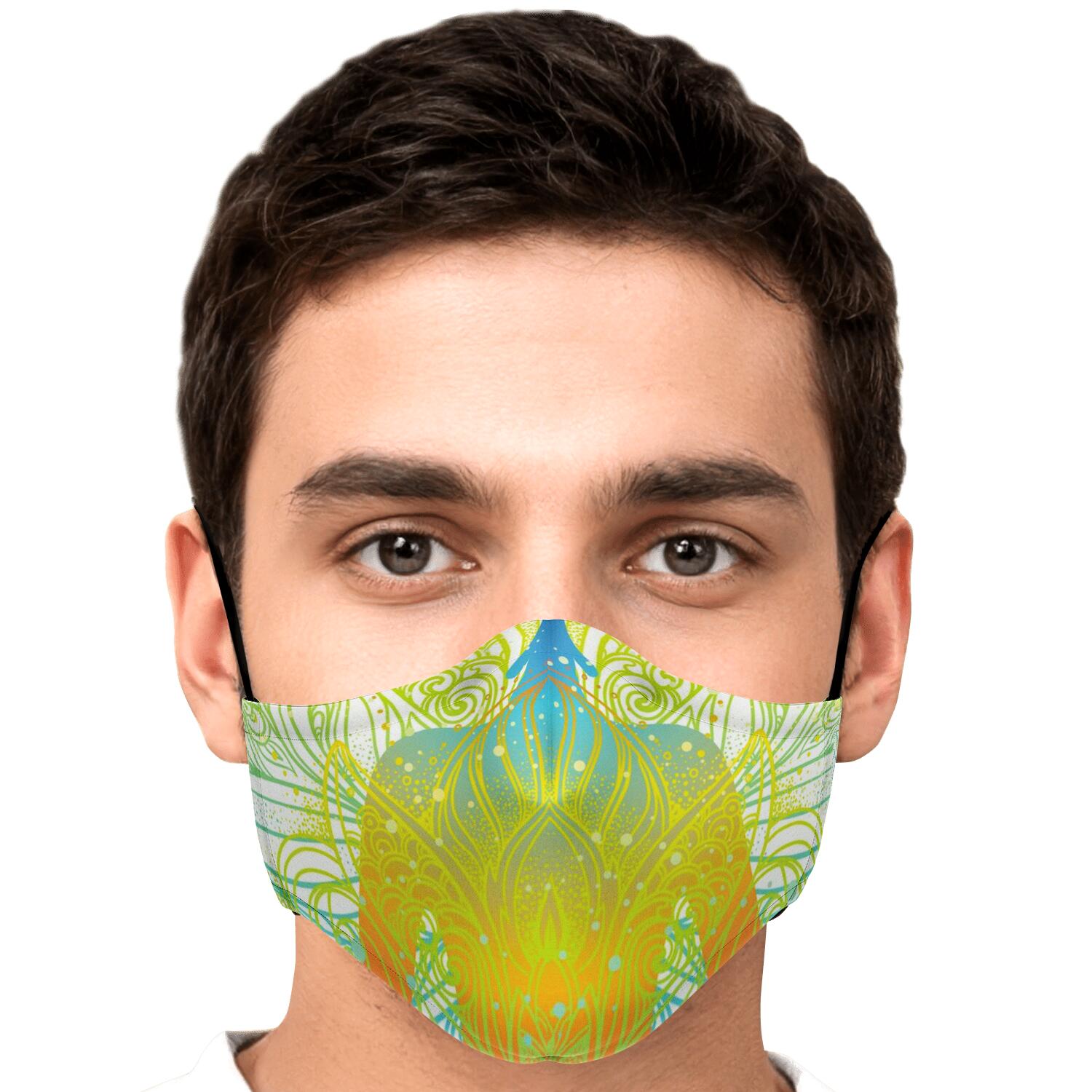 Colorful Buddha Lotus Print Face Mask