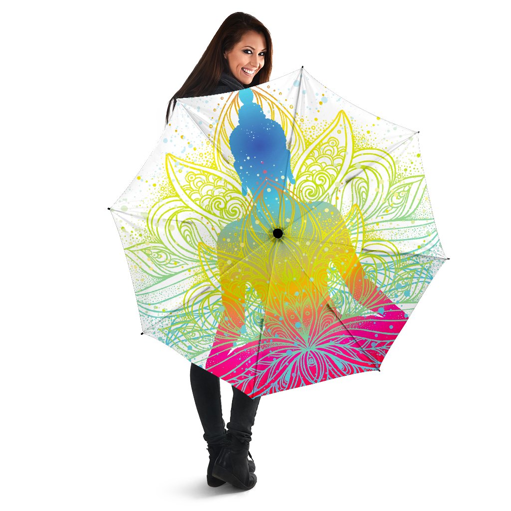 Colorful Buddha Lotus Print Foldable Umbrella