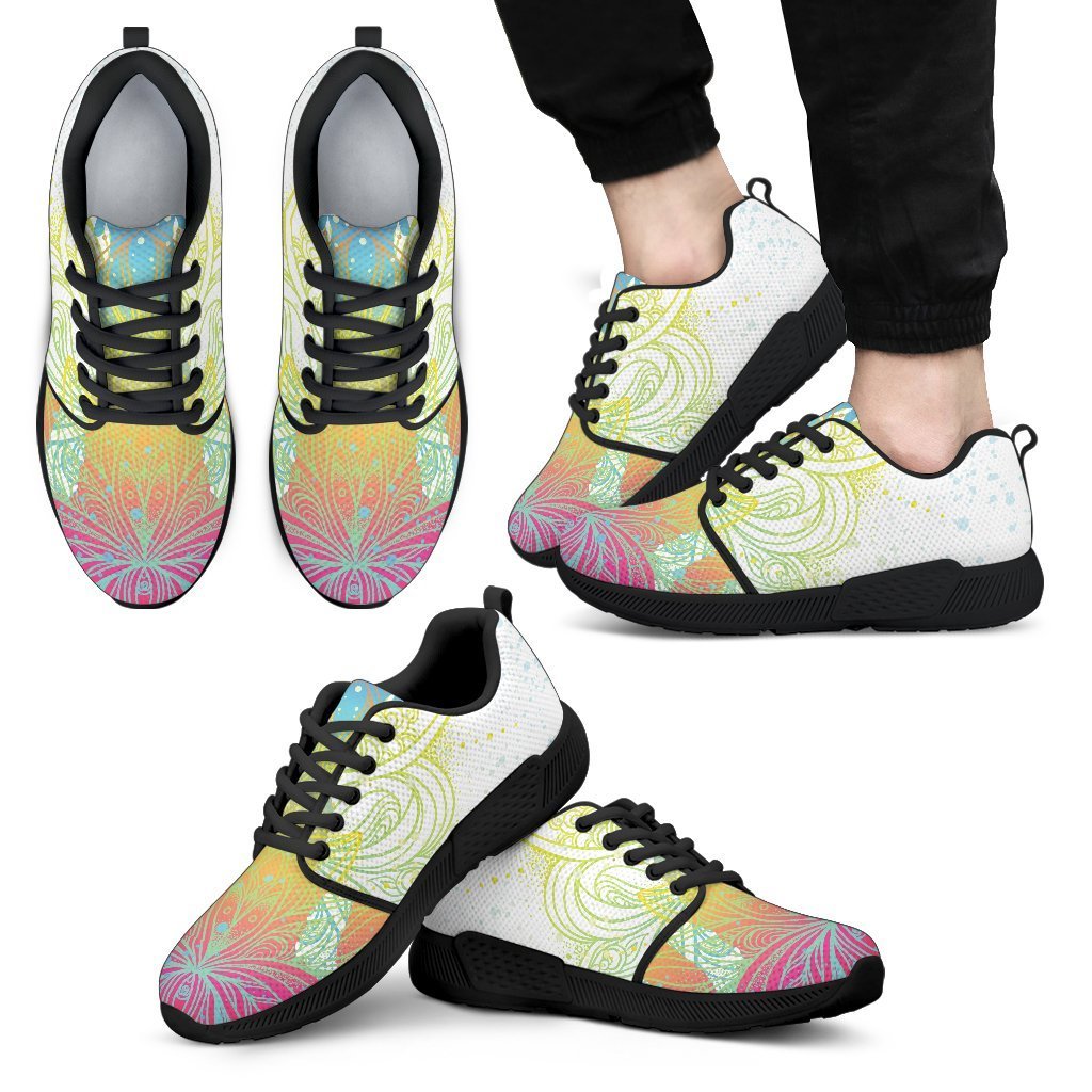 Colorful Buddha Lotus Print Men's Athletic Shoes