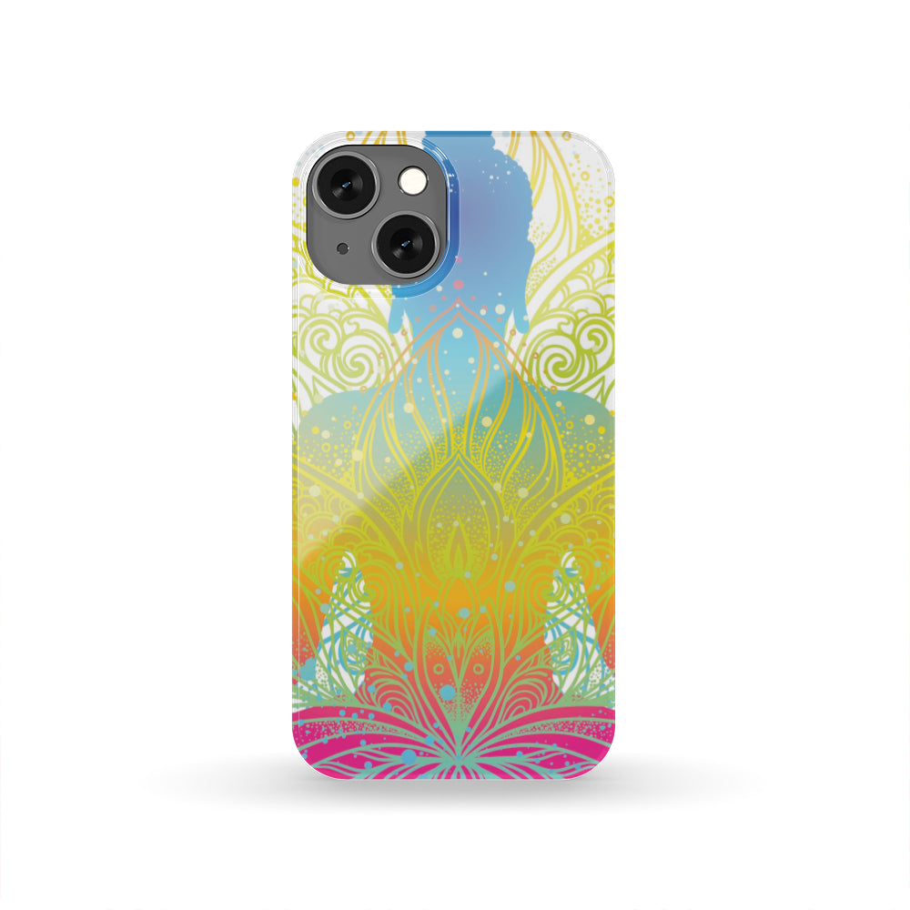 Colorful Buddha Lotus Print Phone Case