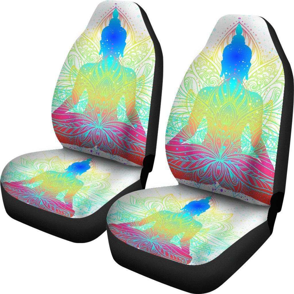 Colorful Buddha Lotus Print Universal Fit Car Seat Covers