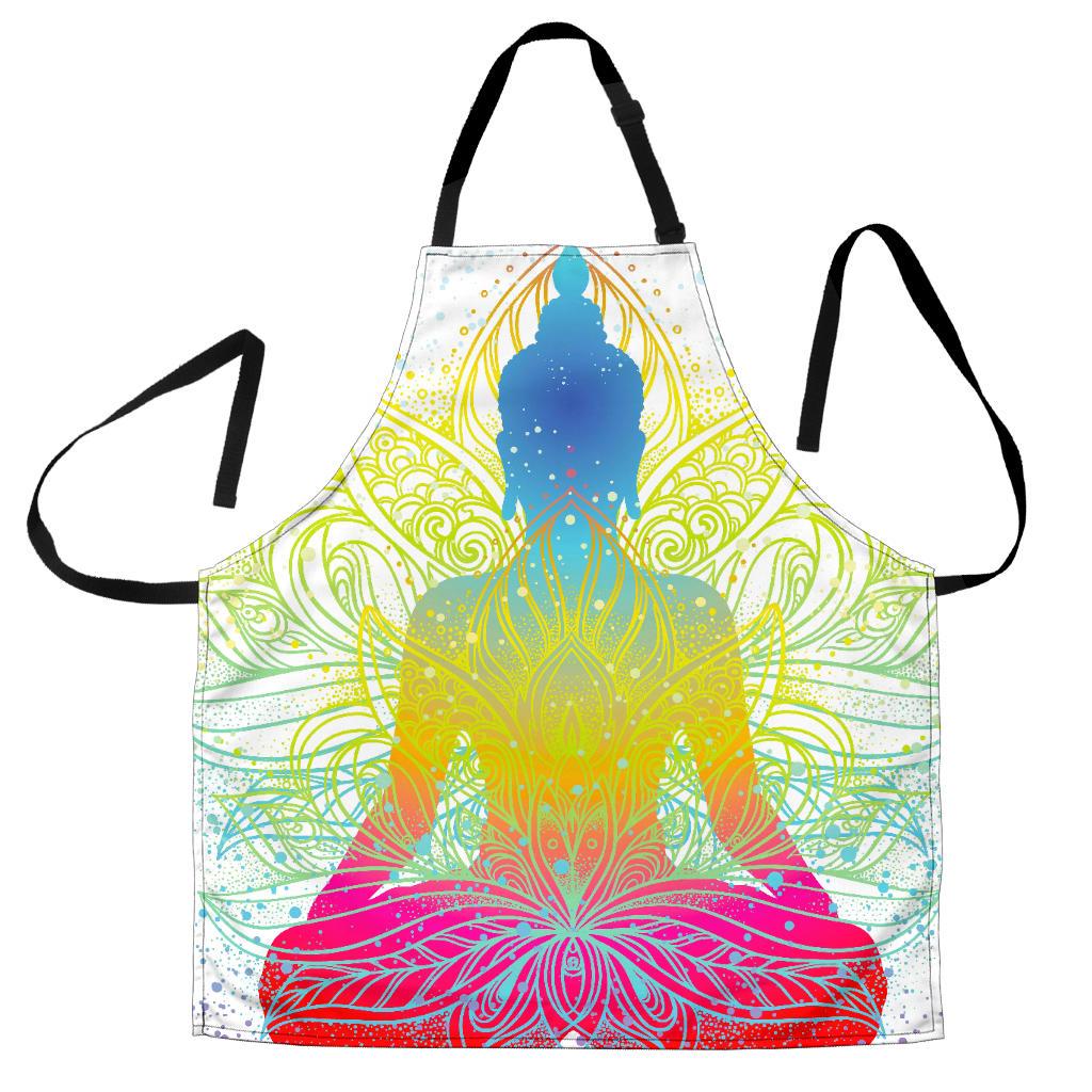 Colorful Buddha Lotus Print Women's Apron