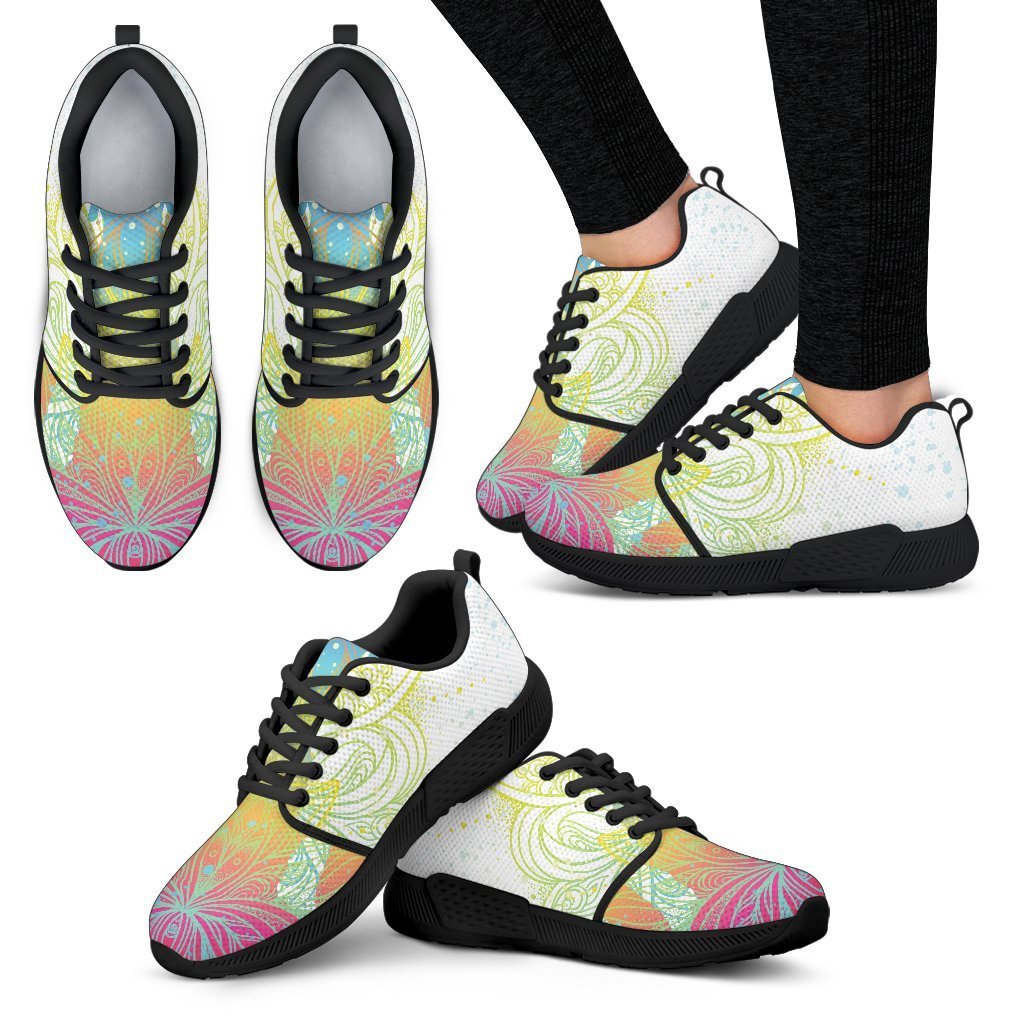 Colorful Buddha Lotus Print Women's Athletic Shoes