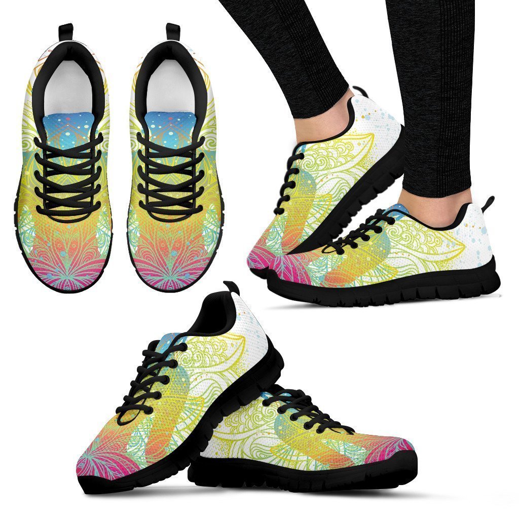 Colorful Buddha Lotus Print Women's Sneakers